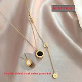 Stainless Steel Necklace with Roman Digital Pendant for Elegant Style - Style E - Jewelry