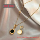 Stainless Steel Necklace with Roman Digital Pendant for Elegant Style - Style J - Jewelry