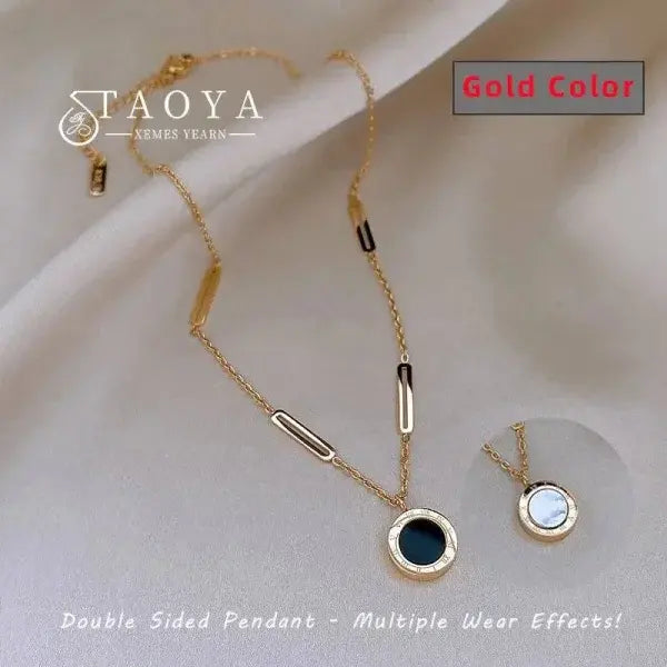 Stainless Steel Necklace with Roman Digital Pendant for Elegant Style - Style A - Jewelry