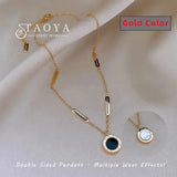 Stainless Steel Necklace with Roman Digital Pendant for Elegant Style - Style A - Jewelry