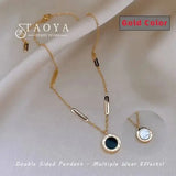 Elegant stainless steel necklace with roman digital pendant