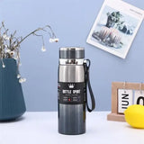 Stainless Steel Water Bottle 1L Vacuum Flask for Hot and Cold Drinks - Blue / 1000ml