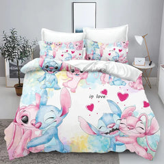 Stitch 3D Cartoon King Size Duvet Cover - Cute Kids Bedding Set - Himpall
