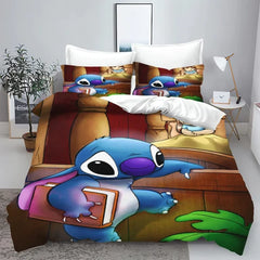 Stitch 3D Cartoon King Size Duvet Cover - Cute Kids Bedding Set - Himpall
