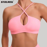 STOUREG Beautiful Back Sports Bra for Women Gym Yoga Bra Cross Back Running Sports Top Breathable Fitness Paded
