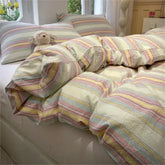 Stripe Style Duvet Cover Skin-friendly Quilt Cover Single/Double/Queen Size Comforter Cover Home Bedding 이불커버 (No