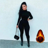 Stylish Long Sleeve Skiing Jumpsuit for Winter Sports - black 2 / XL