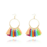 Stylish Round Drop Dangle Earrings for Bold Fashion Statements - Bright color