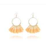 Stylish Round Drop Dangle Earrings for Bold Fashion Statements - Light powder