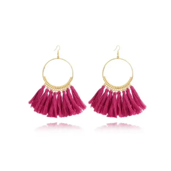 Stylish Round Drop Dangle Earrings for Bold Fashion Statements - Violet