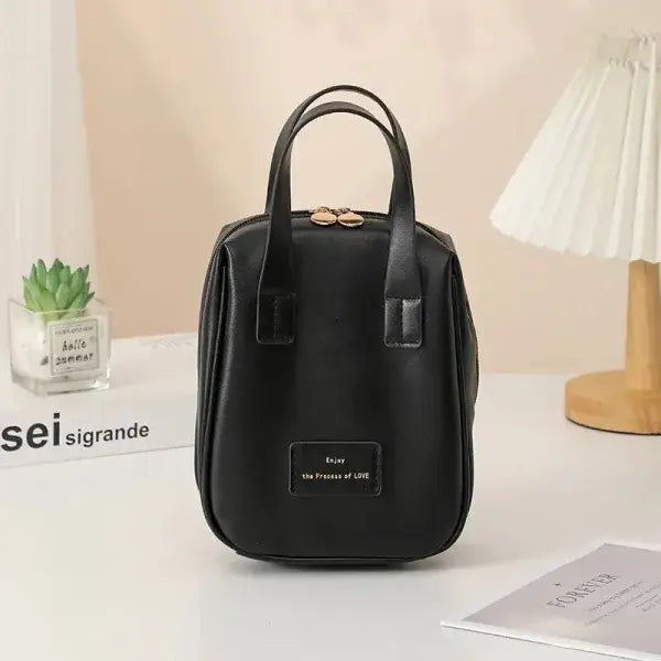 Stylish Shell-Shaped Makeup Organizer for Travel and Daily - Black