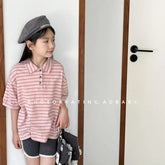 Summer Cotton T-Shirts for Kids – Striped Girls Tops & Boys Polo Shirts (1–6 Years) - Himpall