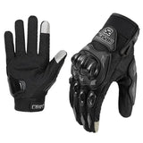 Summer Full Finger Motorcycle Gloves Breathable Touch Screen Racing - Black / M