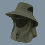 Summer Sun Hats UV Protection Outdoor Hunting Fishing Cap For Men Women Hiking Camping Visor Bucket Hat Neck Flap