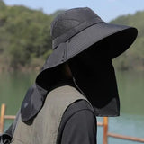 Summer Sun Hats UV Protection Outdoor Hunting Fishing Cap For Men Women Hiking Camping Visor Bucket Hat Neck Flap