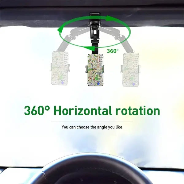 Sun Visor Phone Holder Black 360 Rotating Navigation Mount - green