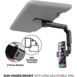Sun Visor Phone Holder Black 360 Rotating Navigation Mount - green