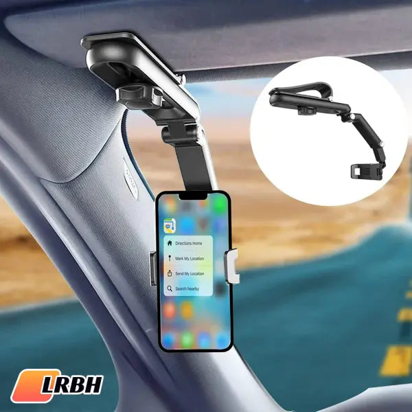 Sun Visor Phone Holder Black 360 Rotating Navigation Mount - green
