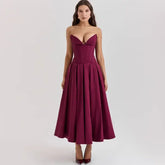 Suninheart Summer Elegant Woman Dress 2024 New Arrivals Wine Formal Occasion Corset Dress Long Party Dresses Female