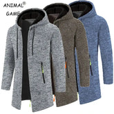 Sweatwear Men’s Hoodies Long Sleeve Sweatshirts for Men Zipper Hooded Mens Oversize Winter Top Jacket Coat Black Sweater