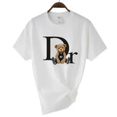Women’s Luxury Brand Bear Graphic T-Shirt - Cute Designer Style Summer Cotton Tee - XY4000white / XS