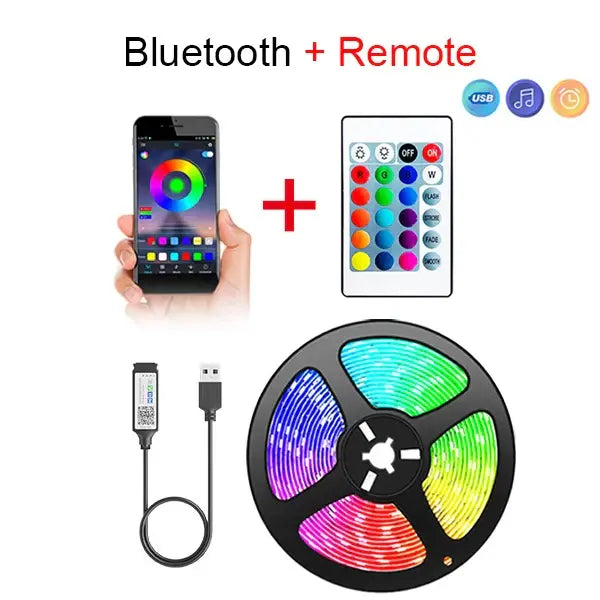 USB RGB LED Strip for Unisex (SMD5050) for Bluetooth TV Desktop Use - Bluetooth IR / 5m