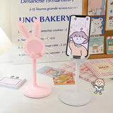 Cute Rabbit Phone Stand Plastic Adjustable Height Desktop Holder
