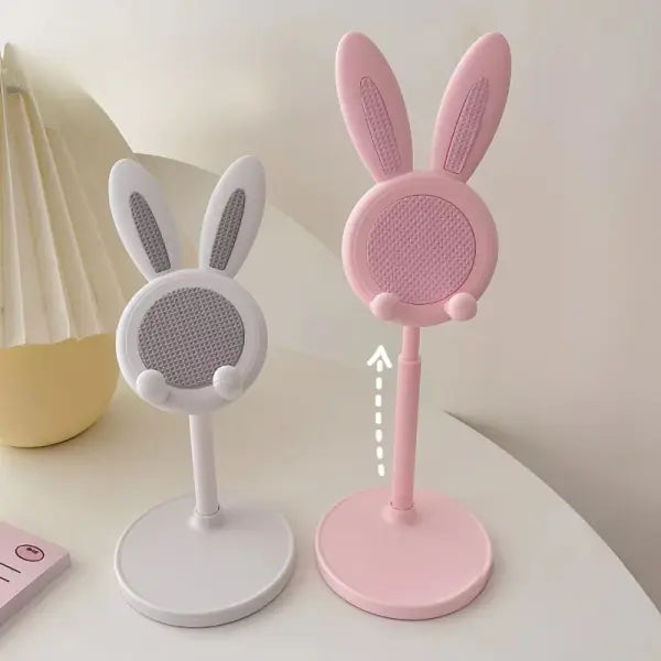 Cute Rabbit Phone Stand Plastic Adjustable Height Desktop Holder