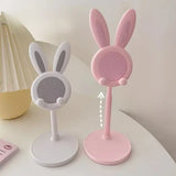 Cute Rabbit Phone Stand Plastic Adjustable Height Desktop Holder