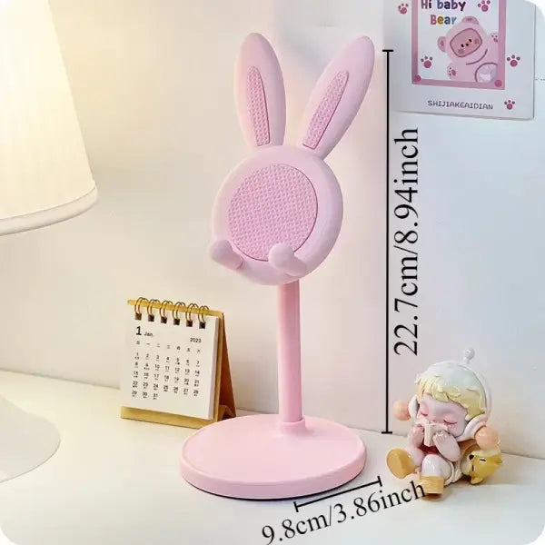 Cute Rabbit Phone Stand Plastic Adjustable Height Desktop Holder