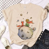 The Little Prince Graphic Tee - Kawaii Harajuku Women’s T-Shirt 2000s Aesthetic Print Top - BJ1020-11-Khaki / XXXL