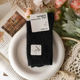 Thick Rabbit Hair & Cashmere Wool Women Winter Socks - black / One Size