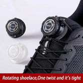 Upgraded Thick Rope Shoelaces: Automatic Swivel Buckle No-Tie Laces for Kids & Adults