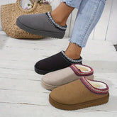 Thick sole new style bread cotton shoes women slippers warm with fur lining for winter