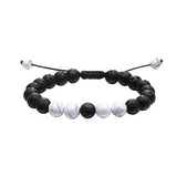 Tiger Eye Couple Bracelets with Matte Black Agate Beads - G