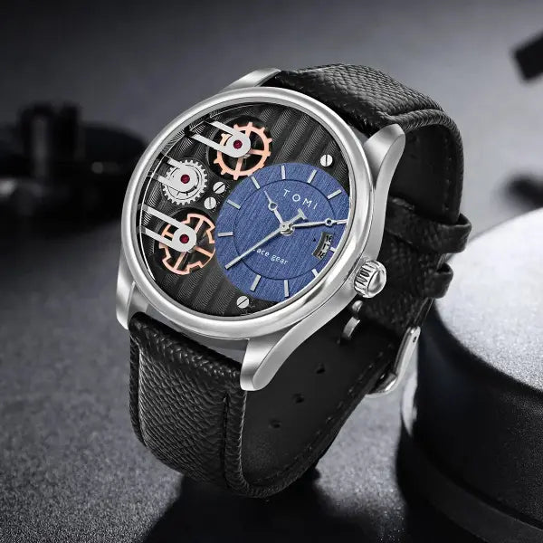 TOMI Mens Quartz Watch Alloy Case Business Gift Set