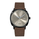 TOMI Mens Quartz Watch Alloy Case Casual Style - Brown black