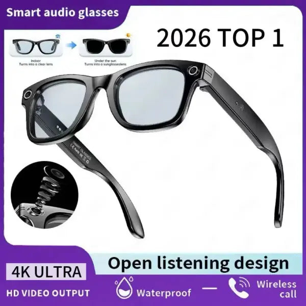 Camera Video Recording Smart Glasses with AI Translation - Photochromic lense