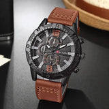 Wal-Joy Leather Band Type Fashion Watch for Men (Alloy) – Casual Gift - DarkBrown