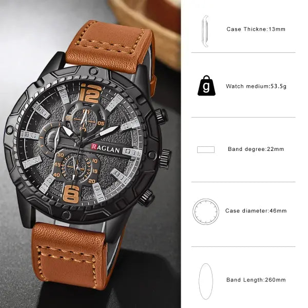 Wal-Joy Leather Band Type Fashion Watch for Men (Alloy) – Casual Gift