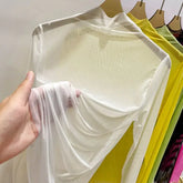 Women’s Transparent Gauze Long Sleeve Top – Summer Sunscreen Half-High Collar Shirt