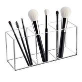 Clear Acrylic Makeup Brush Holder & Lipstick Organizer Multi-Slot Vanity Cosmetic Storage Box