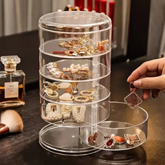 Transparent Storage Box - Dust Proof & Waterproof Rotatable Organizer for Jewelry & Cosmetics - Himpall