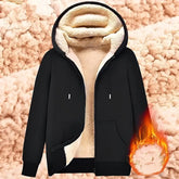 Trendy Sweatshirt Coat Front Pockets Warm Zipper Lamb Wool Jacket Men and Woman Winter Pure Color Plush Lined Cardigan