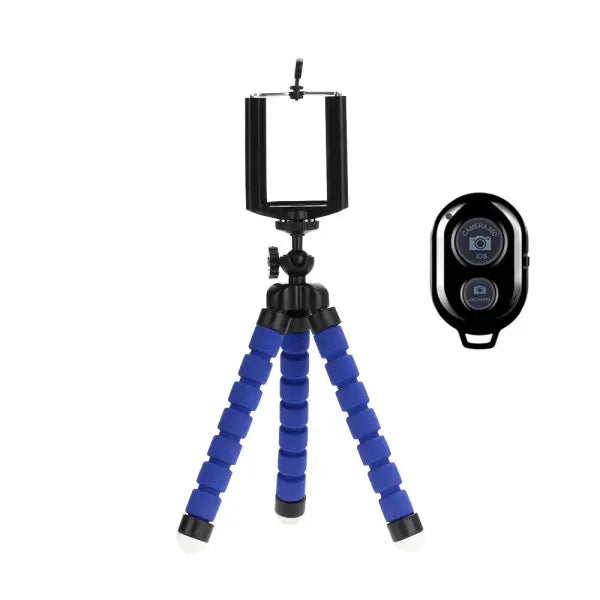 Flexible Tripod Smartphone Stand (Plastic/170mm) – Stable Filming - Remote BlueT