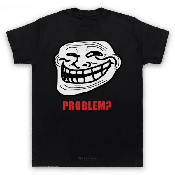 Trollface Meme Rage Casual Four Seasons Short Sleeve Shirt - black / S