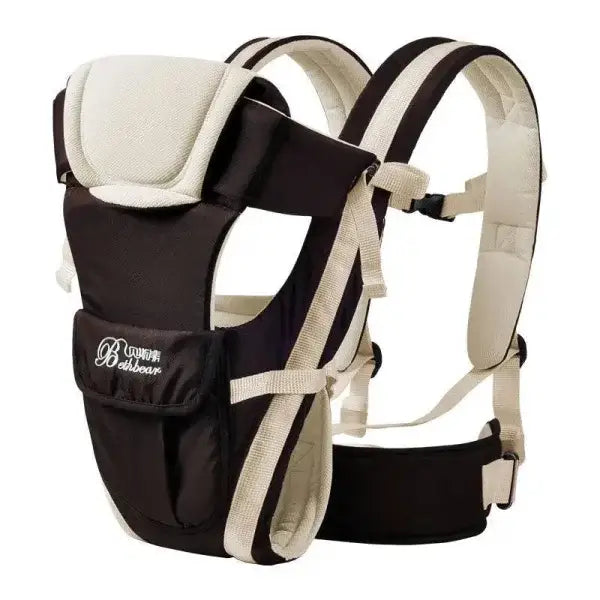 Ultimate Comfort Child Baby Carrier for Enthusiasts with Black Beige Design
