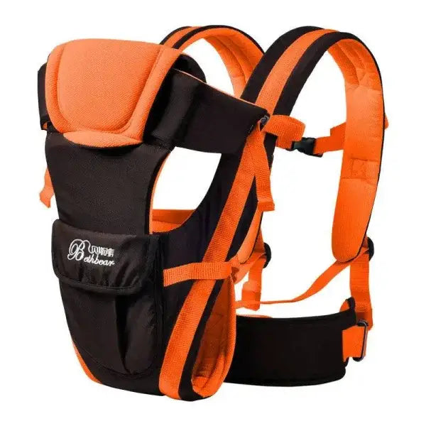 Ultimate Comfort Child Baby Carrier in orange and black for enthusiasts