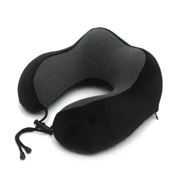 Ultimate Comfort Soft Travel Pillow with Massage Function - Black pillow