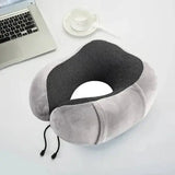 Ultimate Comfort Soft Travel Pillow with Massage Function - Gray pillow